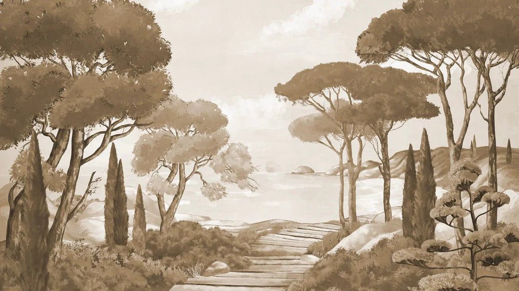 Papel pintado monocromo Paseo por los arroyos