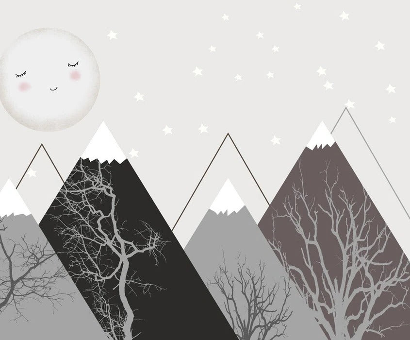 Papier peint enfant scandinave lune, XXL, tendance