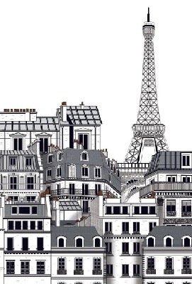 Papel pintado Tejados parisinos