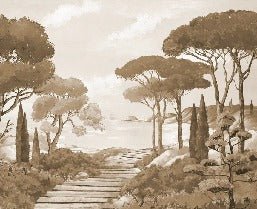 Papel pintado Paseo por los arroyos monocromo