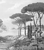 Papel pintado Walk in the creeks, blanco y negro