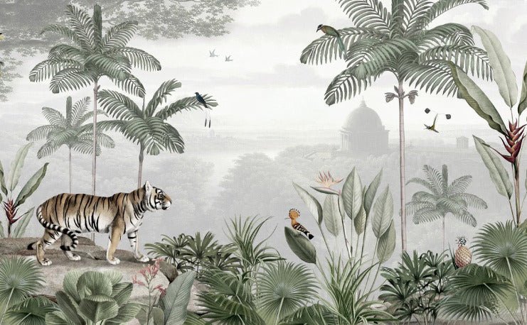 Papel pintado jungla de felinos