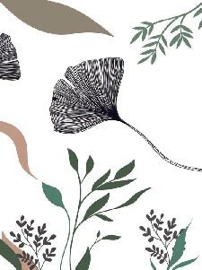 Papel pintado Floral artista ginkgo