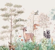 Papel pintado Dormitorio infantil magic nature beige