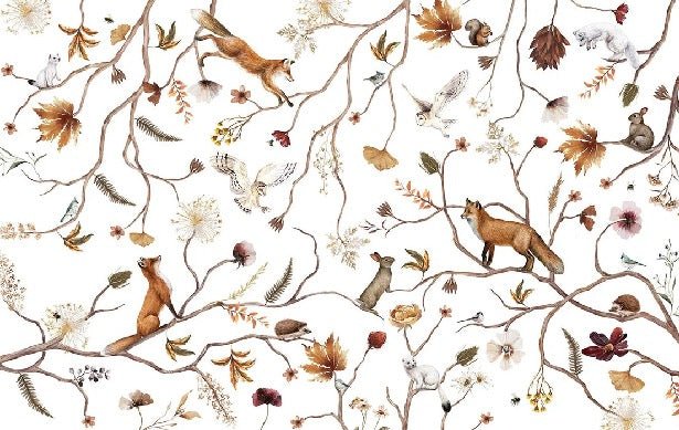 Papel pintado infantil «Aventura en el bosque»