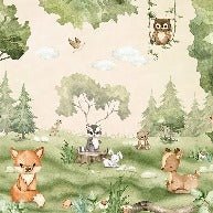 Papel pintado bebé animales de peluche