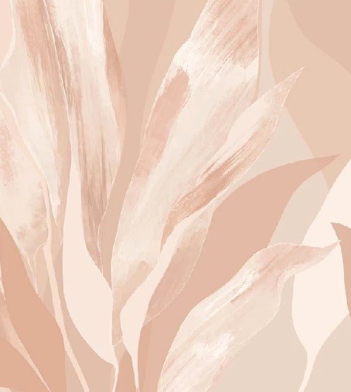 Papel pintado con motivos florales nude