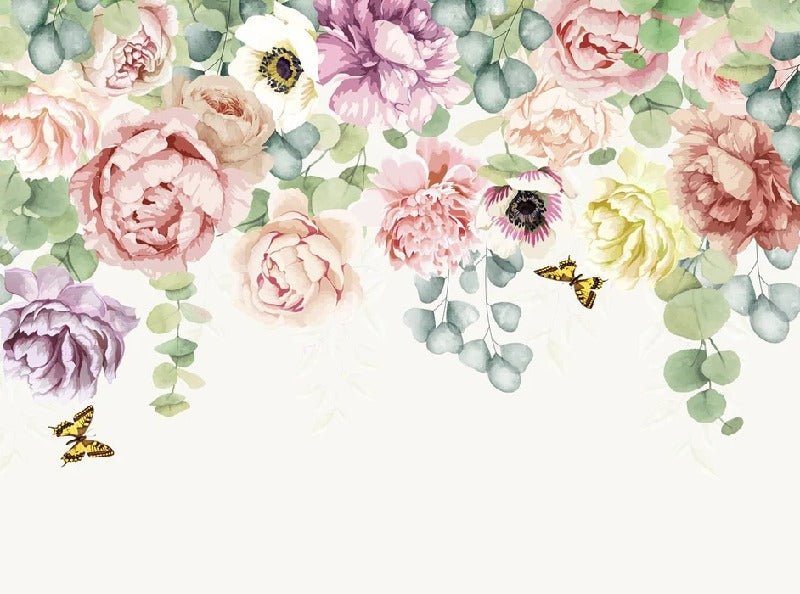 Papel pintado jardín de flores