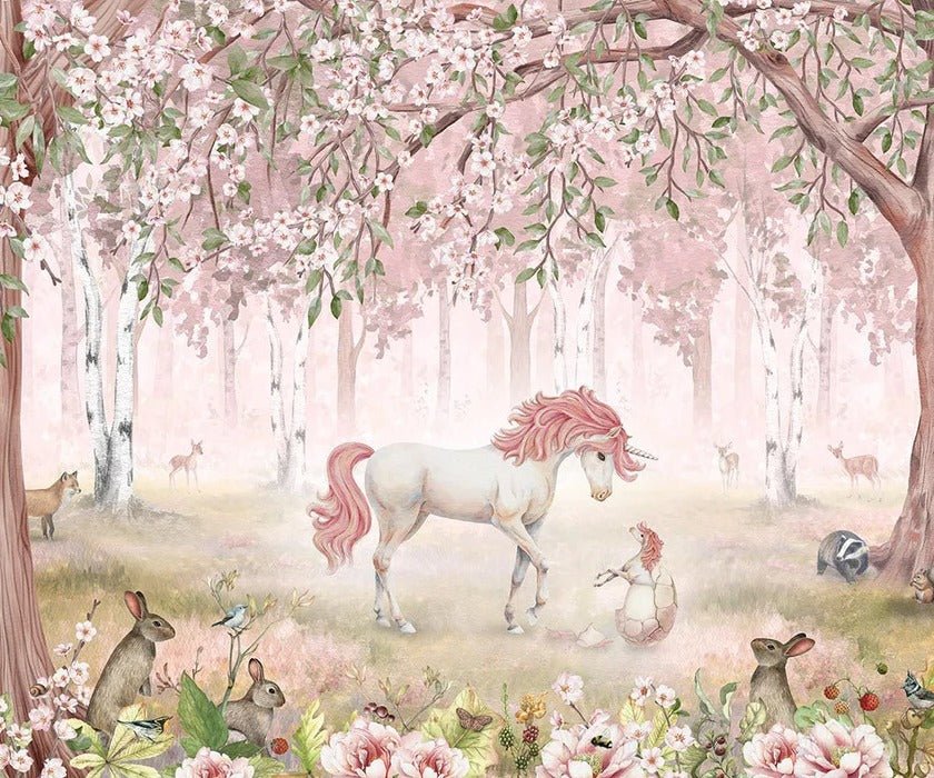 Papel pintado unicornio hada rosa