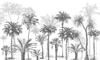 Papel pintado Jungla en blanco y negro