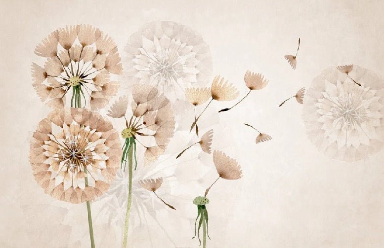Papier peint fleur pissenlit, XXL, tendance