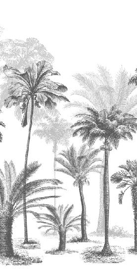 Papel pintado Jungla en blanco y negro