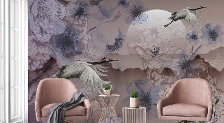 Papier peint grues japonaises, XXL, tendance