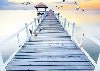 Papier peint trompe l’œil Ponton vue sur mer, XXL, tendance