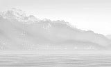 Papel pintado blanco y negro de Annecy y su apacible lago