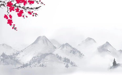 Papel pintado zen con paisaje minimalista