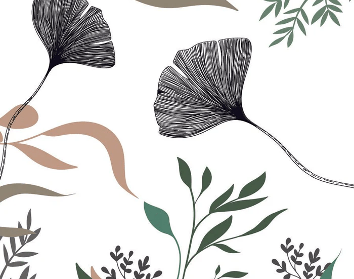 Papel pintado ginkgo artista floral
