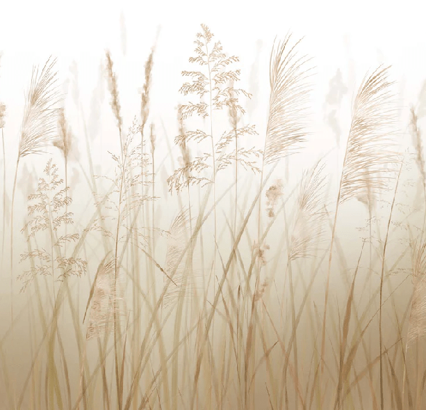 Papel pintado con flores de campos de trigo