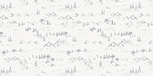 Papel pintado con ilustración de montaña y abeto