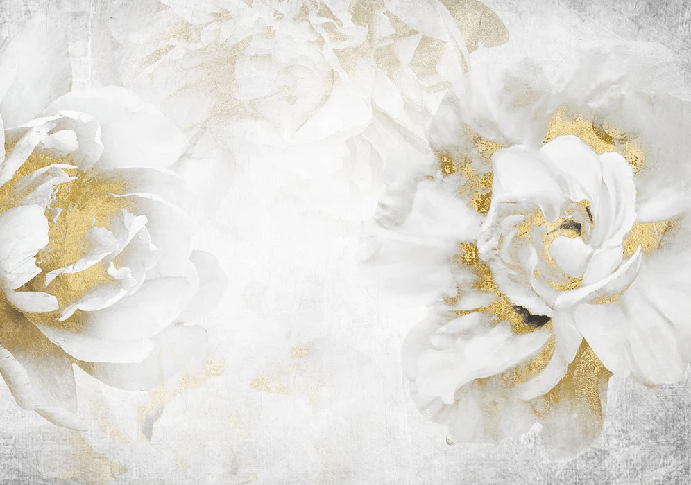 Papier peint Fleur Or, XXL, tendance