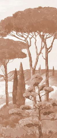 Papel pintado «Paseo por las calas» terracota