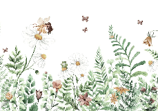 Papel pintado infantil hada floral