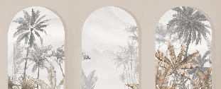 Papel pintado Arches tropicales sepia