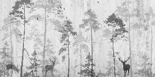 Papel pintado Nostalgic Forest para el baño