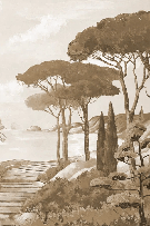 Papel pintado «Paseo por las calas» monocromo