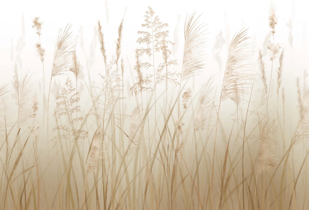 Papel pintado con flores de campos de trigo