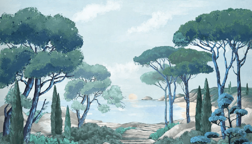 Papier peint balade dans les calanques, XXL, tendance