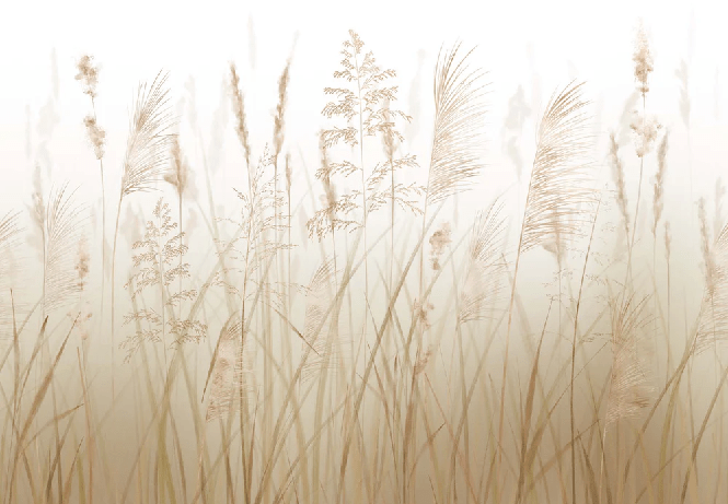 Papel pintado con flores de campos de trigo