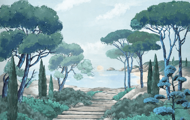 Papel pintado «Paseo por las calas»