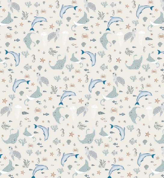 Papel pintado infantil fondo marino