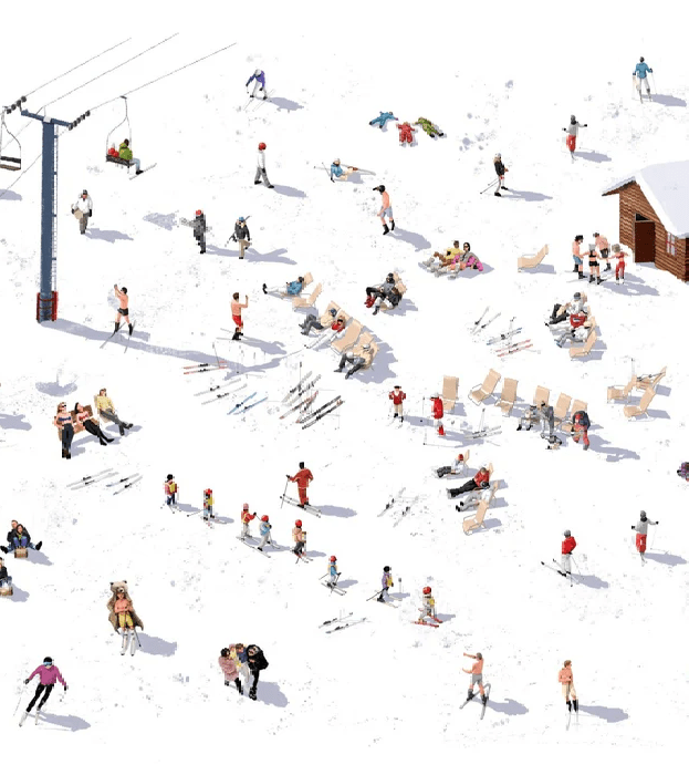 Fondo de pantalla panorámico «Après ski»