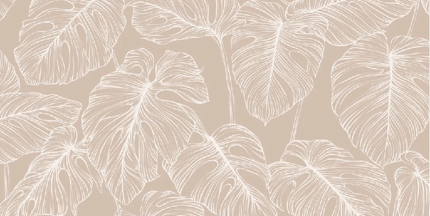 Papel pintado hoja monstera arena