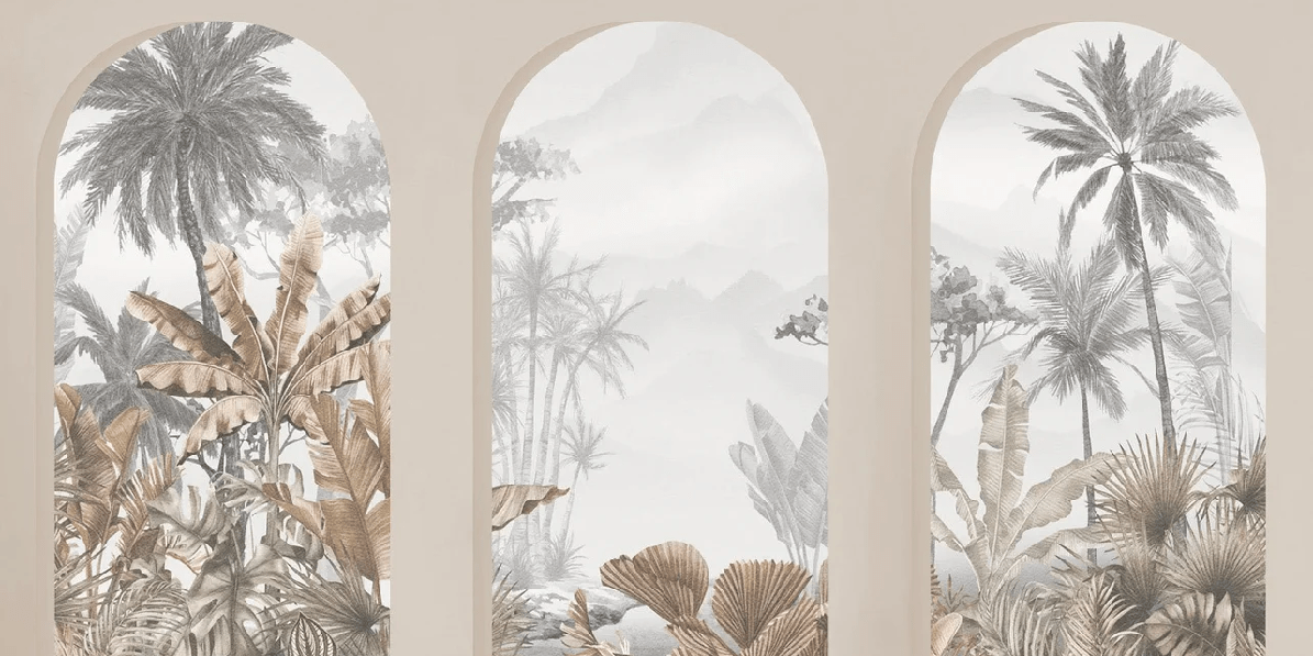Papel pintado Arches tropicales sepia