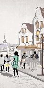 Papel pintado para baño Paris café en terrasse