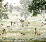 Papel pintado infantil con animales y mascotas