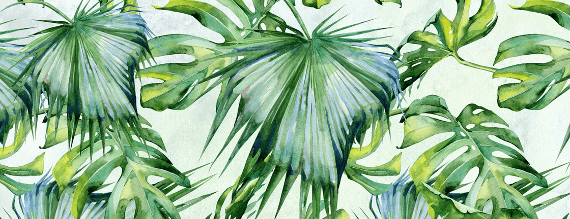 Papel pintado Hojas verdes
