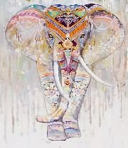 Papier peint Eléphant Boho Indien