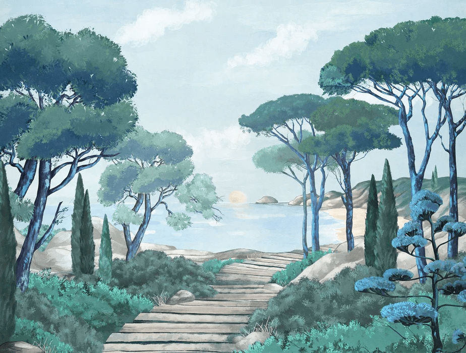 Papier peint balade dans les calanques - Muralconcept
