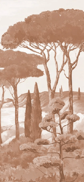 Papel pintado «Paseo por las calas» terracota