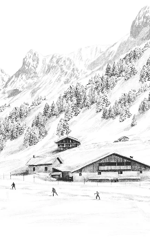 Papier peint Clusaz ski fond montagne Confins, XXL, tendance