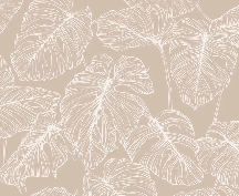 Papel pintado hoja monstera arena