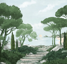 Papel pintado paseo por las calas verdes