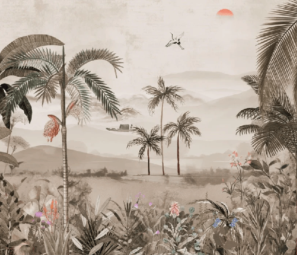 Papel pintado El arte de la selva pintado