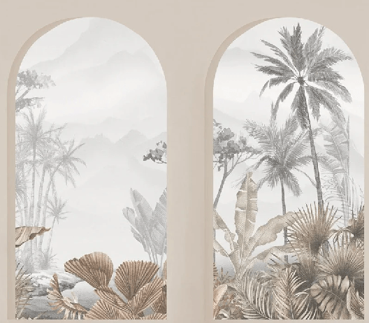 Papel pintado Arches tropicales sepia