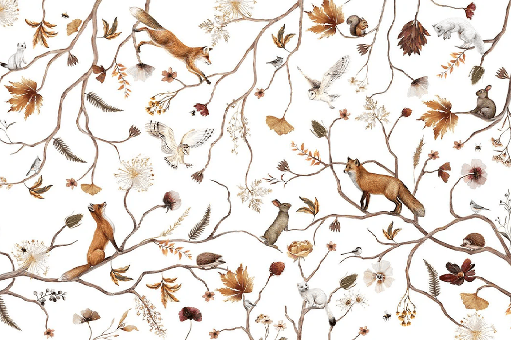 Papel pintado infantil «Aventura en el bosque»
