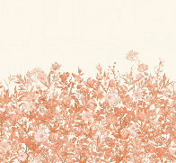 Papier peint fleurs au pinceau terracotta, XXL, tendance
